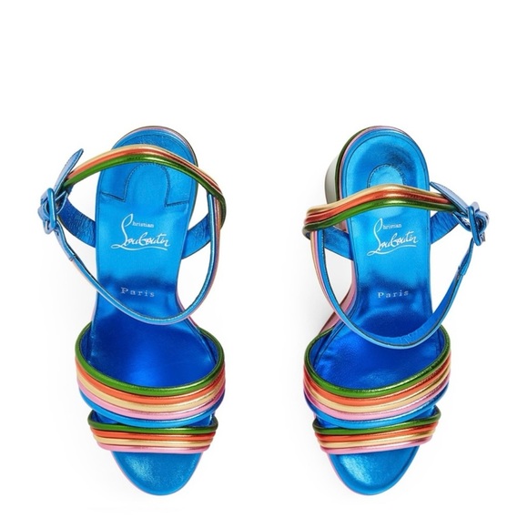 Christian Louboutin Manola Disco Leather Platform Sandals 120 - Picture 8 of 10